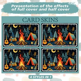 Peacoblue Credit Card Skin Sticker Cover Waterproof Scratch-Resistant and Attractive Card Skin Custom 4 Styles for Credit, Debit, Transport Card (Vintage Landscape Oil Painting), camping campfire and