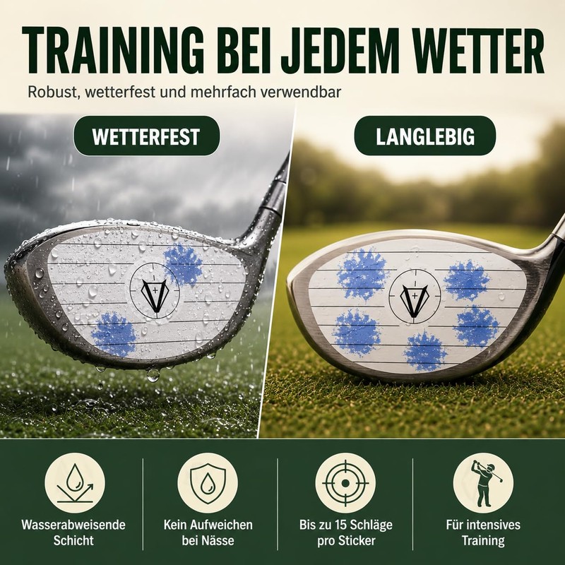 Vendix 152 x Golf Impact Stickers, Weatherproof Impact Tape for