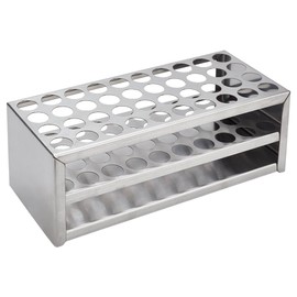 UNICRAFTALE 1 Set 304 Stainless Steel Multi-Use Cylinder Tube Display Racks Lab Supplies Rectangle Test Tube Rack Round Holes Test Tube Holder Hole 18mm for Classroom Lab 226x95x85.5mm