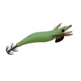 J-Base Luminous Squid with Rattle, High Appeal, Aori Squid, Squid, Bait Tree, Fishing Equipment, Luminous, Glow in the Dark Glow (Green, No. 2.5)