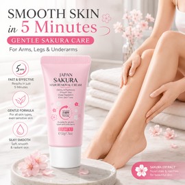Sakura Hair Removal Cream for Smooth Skin – Gentle Fast-Action Formula for Arms, Legs & Underarms