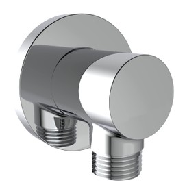 Aquaiaw Wall Supply Elbow with O-Ring Flange, Tapered 1/2 NPT Female Inlet, Solid Brass Wall Union, Round Water Supply Elbow, Polished Chrome, G1/2 Outlet