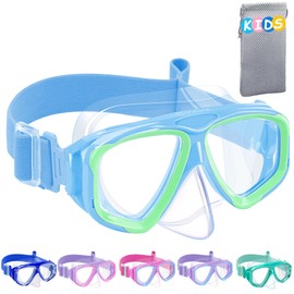 Vvinca Kids Swim Goggles with Nose Cover Goggles for Kids 6-14, Toddler Goggles with Fabric Strap Shatterproof Anti-Fog UV Protection& Leak-Proof, Waterproof Swimming Goggles for Age 3-14