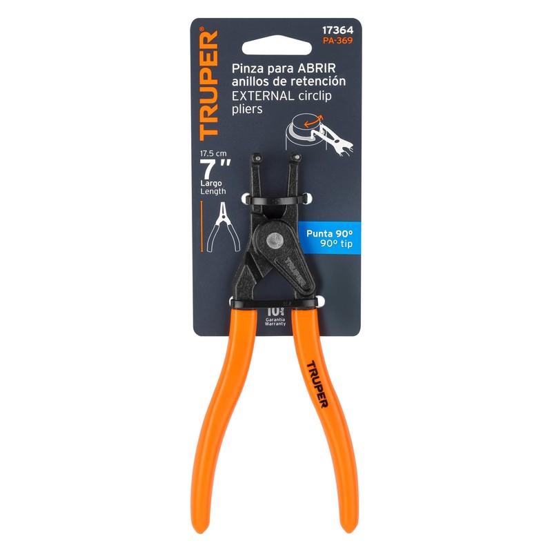 Truper PA-369, Pinza con punta a 90° para abrir anillos