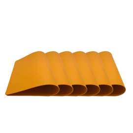 Leather Table Mats, Set of 6 Leather Placemats, Classic Reversible Design, Non-Slip Heat Resistant Kitchen Table Mats for Kitchen Dining Table Supplies (Yellow)