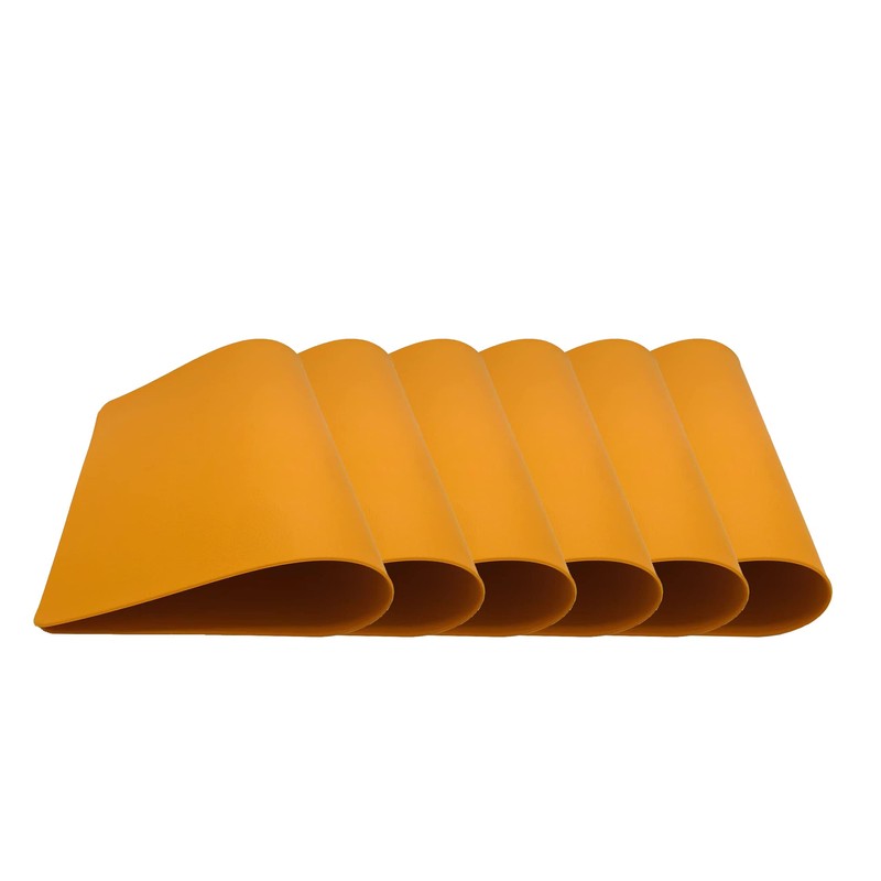 Leather Table Mats, Set of 6 Leather Placemats, Classic Reversible