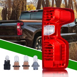 GSPSCN Passenger Side Tail Light Compatible With 2023-2019 Chevy Silverado 1500 2500HD 3500HD Right Rear Taillight Brake Signal Assembly w/Bulb & Harness Replaces 84554657,GM2801308（Halogen Model ）