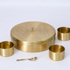 ZAARIYA Hammered Pattern Handcrafted Brass Masala/Spice Box Set With Spoon