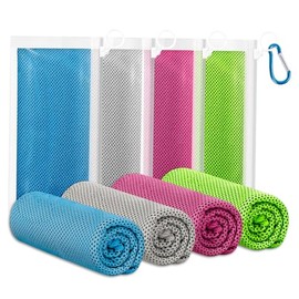 Muorruo 4-Pack Cooling Towels for Neck and Face, cooling neck wraps, cool sweat towels for gym workouts, sports, soft and breathable sweat ice towel