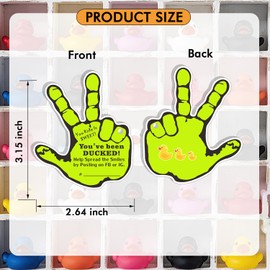 Duck Tags | You've Been Ducked Cards | 30 Pack Duck Duck Tag Duck Duck Ducking Game Card | 3.15 x 2.64 Victory Gesture Design with Hole and Twine