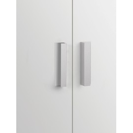 JIASENBAO 5 Pack Adhesive Cabinet Handles Silver 3-9/16" Length(Cover 3" Hole Center) Finger Pulls Stick on Cabinet Pulls Decorative Kitchen Drawer Dresser Cupboard Bathroom Vanity Cabinet Hardware