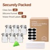 ComSaf Square Small Glass Spice Jars with Airtight Lids 4