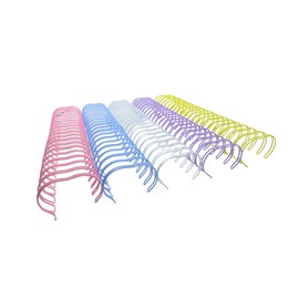 Arillo Metálico Paso 2:1 1 1/2 Pulgadas 10 Tiras Con 21 Aros Para Encuadernación Alambre de Doble Bucle Para Encuadernación 1.5 Pulgadas, Agendas, Libretas (Tonos Pastel)