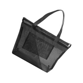 WOONEKY Capacity Mesh Toiletry Bag Convenient Shower Storage Tote for Travel Gym Beach Organize Toiletries Towels Cosmetics Black Mesh Design for Easy Access