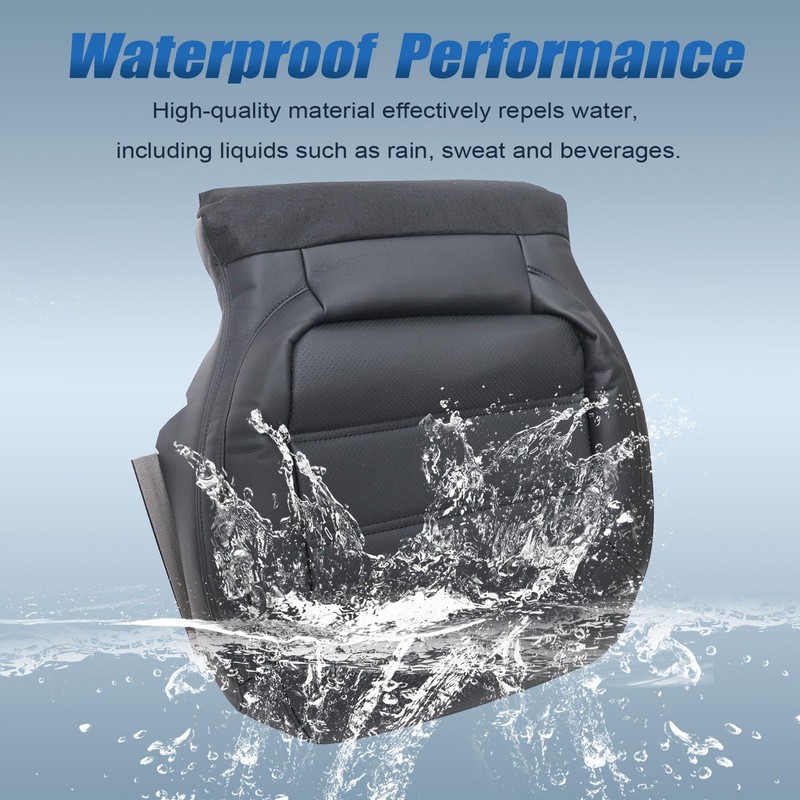 SecosAutoparts Driver Side Bottom Replacement Perforated Leather Seat Cover Titan