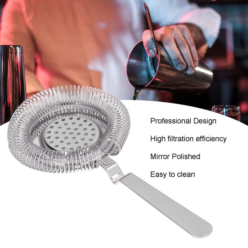 KIMISS Stainless Steel Bar Strainer, Bar Strainer, Fineing, Professional Cocktail