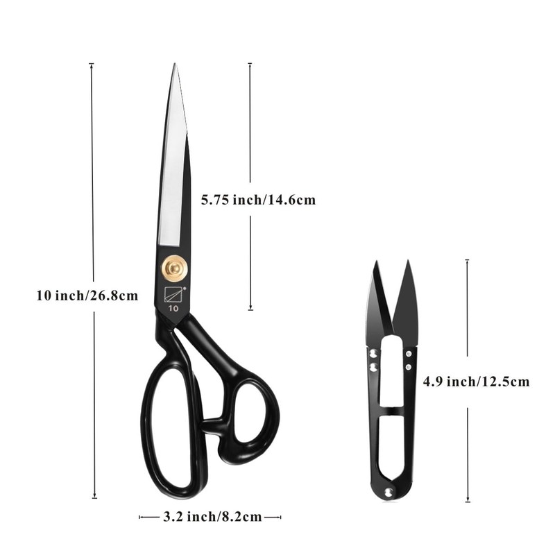 Left-Handed Fabric Scissors, 10 Inch Sewing Dressmaking Tailor's Shears adults