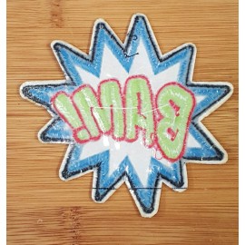 Unbranded BAM! Super Hero Comics Retro Fun Embroidered Iron On Patch 4 x 3.75 In