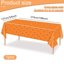 SAVITA Party Tablecloth, 108x54in Waterproof Plastic Table Cover with Yellow and Red Stars Print for Birthday Party Decoration & Supplies