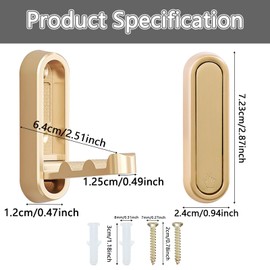 JXYT Folding Wall Hooks, 4 PCS Foldable Gold Wall Hooks, Heavy Foldable Duty Coat Hooks for Hanging Coat Towels Clothes Hat Bags Keys