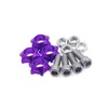REPAIROCK 4Pcs Purple Metal 6mm Thread Motorcycle Hexagon License Plate