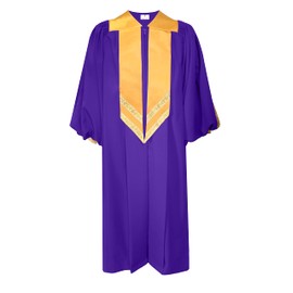 GradPlaza Deluxe Choir Robe with Cuff Sleeves For Church Clergy Clothing Priest Robe Purple Size 57