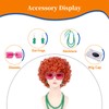 Women Roper Curly Orange Red Cosplay Halloween Wig with Jewelry