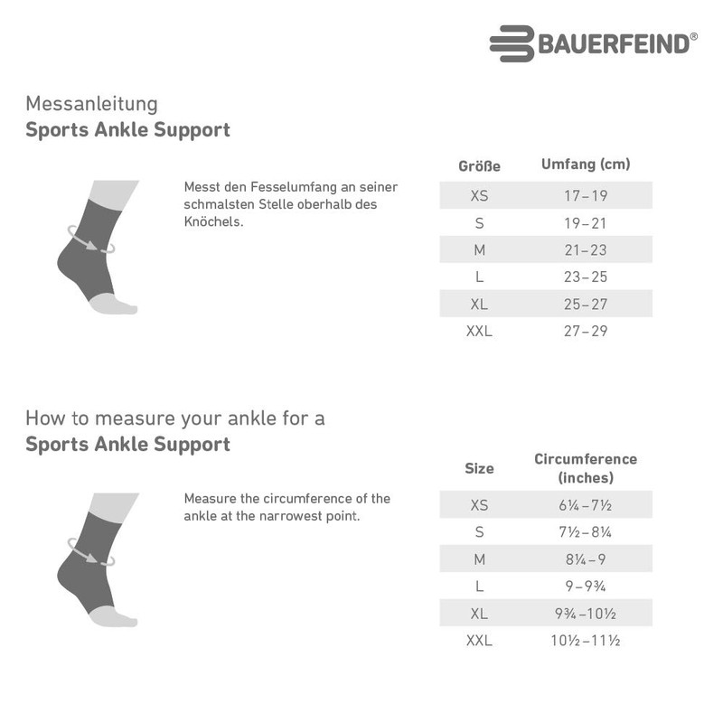 Bauerfind SPORTS ANKLE SUPPORT 8 Envelope and Fixed, Breathable Ankle