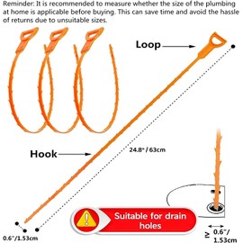 Forlivese Drain Snake,6 Pack Shower Drain Unblocker,Multifunctional Sink Unblocker Tool 6 in 1,Reusable Drain Unblocker Hair for Sewer, Bathroom Drainage,Kitchen Sinks