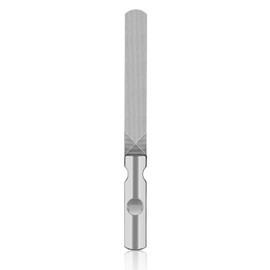 LNAUJS 1 Pack Round Tip Stainless Steel Nail File, 4.76 inches (12.1 cm) Length, 0.43 inches (1.1 cm) Width, 2 Different Grit Surfaces for Various Occasions.
