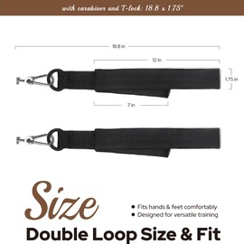 Pilates Loops Compatible with Tonal Smart Home Gym Equipment, Double Loop Pilates Straps for Reformer Machine, Soft Padding, Pilates Accessories with T Lock Attachments 2PCS, Black