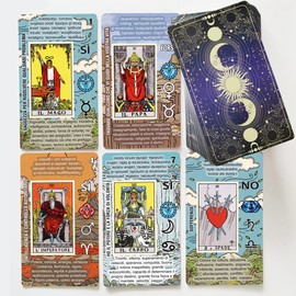 TAROTIKA - Italian Tarot Cards, Learn Tarot Deck Reading Easy and Fast with Reverse Meanings, Yes or No, Horoscopes, Planets and Chakras (German)