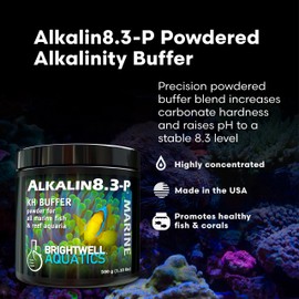 Brightwell Aquatics Alkalin8.3-P Powdered Alkalinity Buffer for Reef Aquariums – Regulates pH to 8.3, Promotes Aragonite Growth, Free of Phosphate & Additives, 4kg