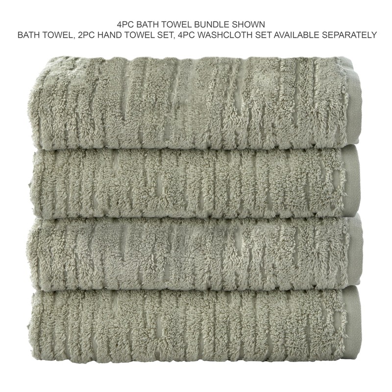 SKL Home Cloud Soft 4 Pc Bath Towel Set, Sage