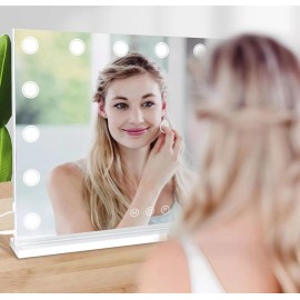 Unbranded Vanity Mirror with Lights, 15 Dimmable LED Bulbs 3 Color Lighted Makeup Mirror