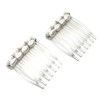 Set of 2 Small Hair Combs Oval Cultured Freshwater Pearl