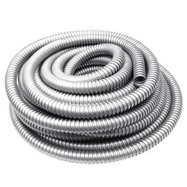 Xadnitu 1/2 Inch Flexible Reduced Wall Electrical Conduit, 50 Ft Stainless Steel Split Cable Sleeve Tube for Industrial, Home Cables Management, Wiring and Protection