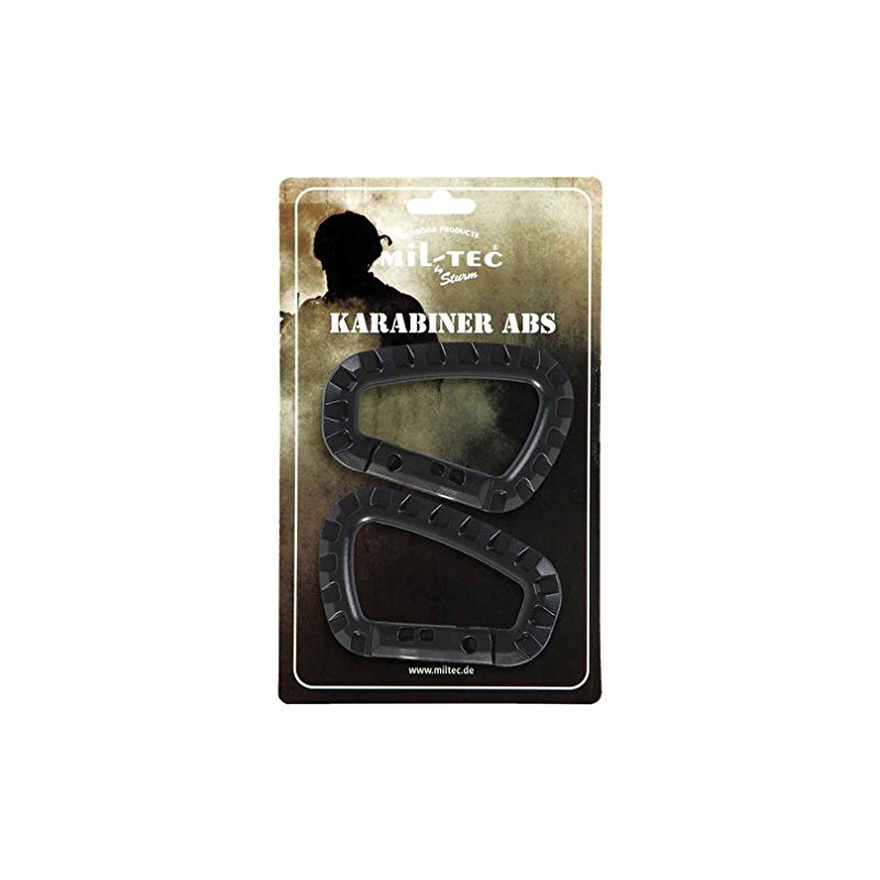 Mil-Tec Abs-15921002 Carabiner ABS Black One Size