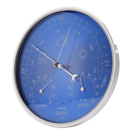 Pyhodi Thermometer Barometer Hygrometer, 3 in 1 All Season Wall Hanging Accurate Weather Instrument, Extra Large 7.09in Diameter Blue Dial for Indoor Outdoor Use