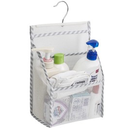 Jelier Hanging Mesh Shower Caddy,Bath Storage Basket Organizer for Camping,Cruising,Gym,College,RV (White Multi)