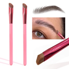 2PCS Multi-function Eyebrow Brush Make Hair Like Strokes at All, Eye Brow Concealer Contour Brush, Professional Square Angled Eyebrow Brush for Eye Brow Makeup