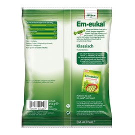 Em-eukal Classic Cough Candy Large Bag 150 g - The Classic with Eucalyptus Oil and Menthol Provides a Very Special Taste - Highest Premium Quality (1 x 150 g)