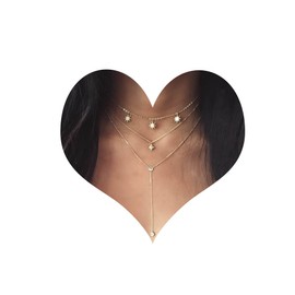 Jovono Boho Choker Necklaces Layered Star Pendant Necklace Chain Rhinestone Necklace Chain Jewelry for Women and Girls (Set A)