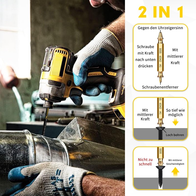 16 Pcs Hss 6542 Screw Extractor Set, Easy Out Screw