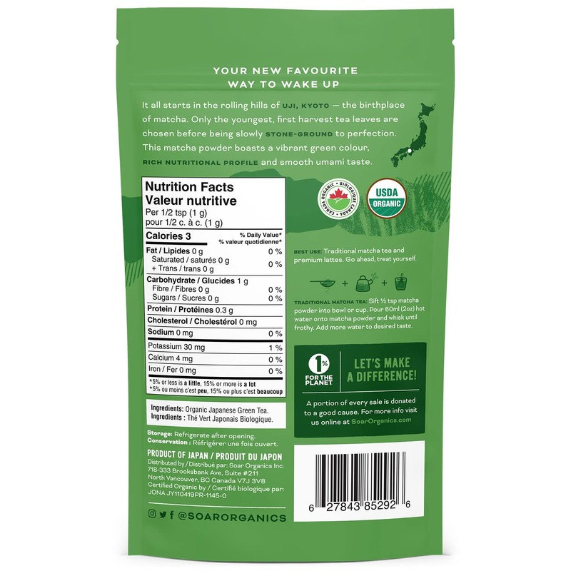 Soar Organics - Organic Japanese Matcha Green Tea Powder -