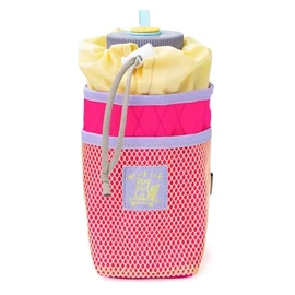 BLUE LUG Blue Lug stem pouch x-pac Stem Pouch X Pack Drink Holder Accessory Pouch Bicycle Touring Cycling (Pink/Mesh Beige)