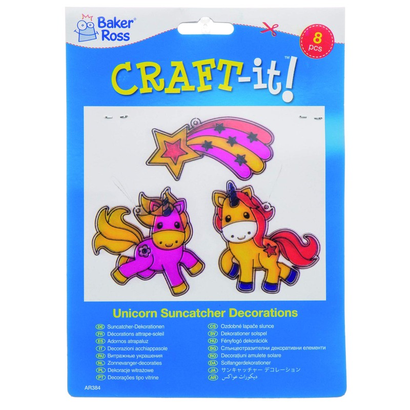 Baker Ross AR384 Unicorn Suncatcher Decorations (Pack of 8)