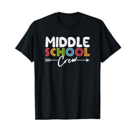 Middle School Crew Retro Funny Teacher Student Vintage T-Shirt
