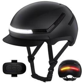 Bike Helmet with Turn Signal Light - Shinmax Bicycle Helmet with Front & Rechargeable Rear Light, Detachable Visor, Cycling Helmet for Adult Men Women Perfect for Commuter MTB Scooter E-bike City Road