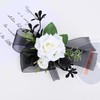 MAFELOE Corsage Boutonniere Set of 2 Pieces, White+Black (Y3-GH)